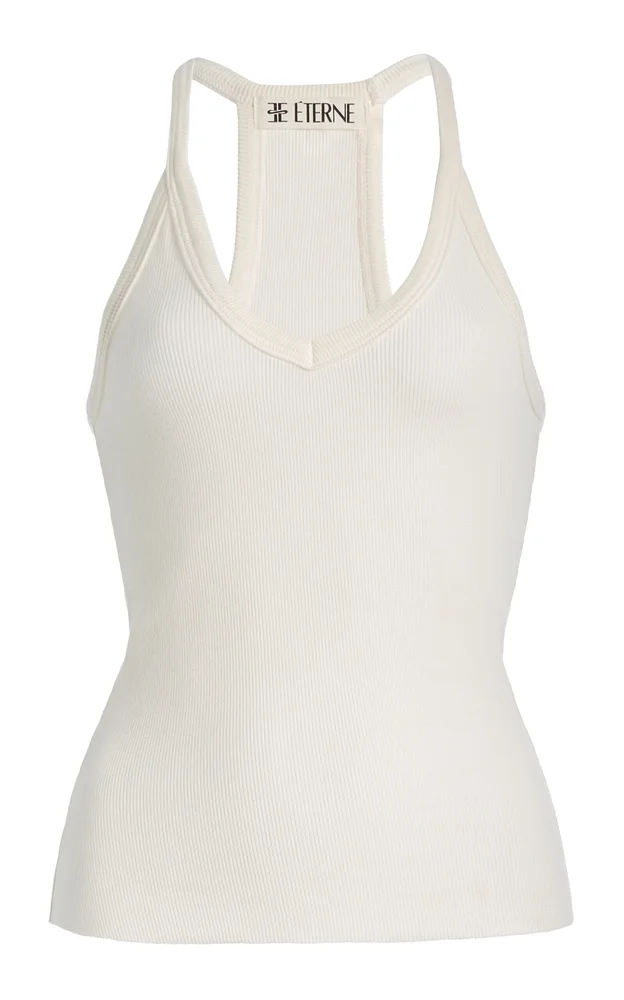 Ribbed Jersey Racerback Tank Top