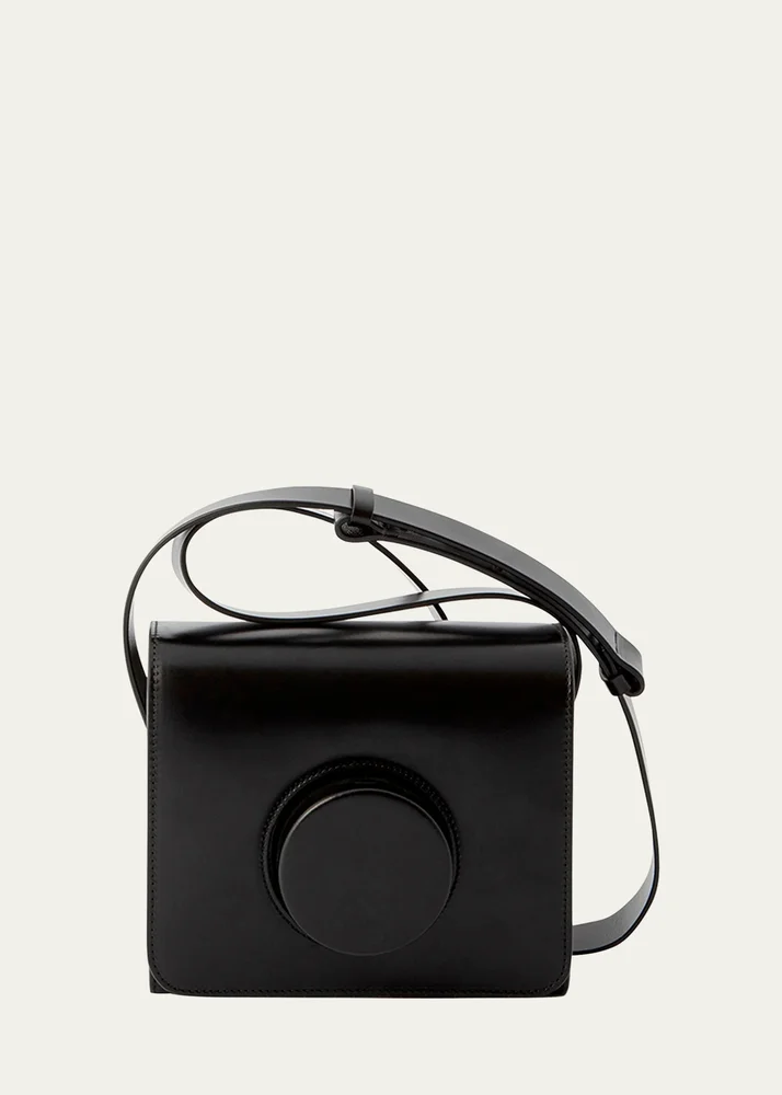 Flap Leather Camera Crossbody Bag