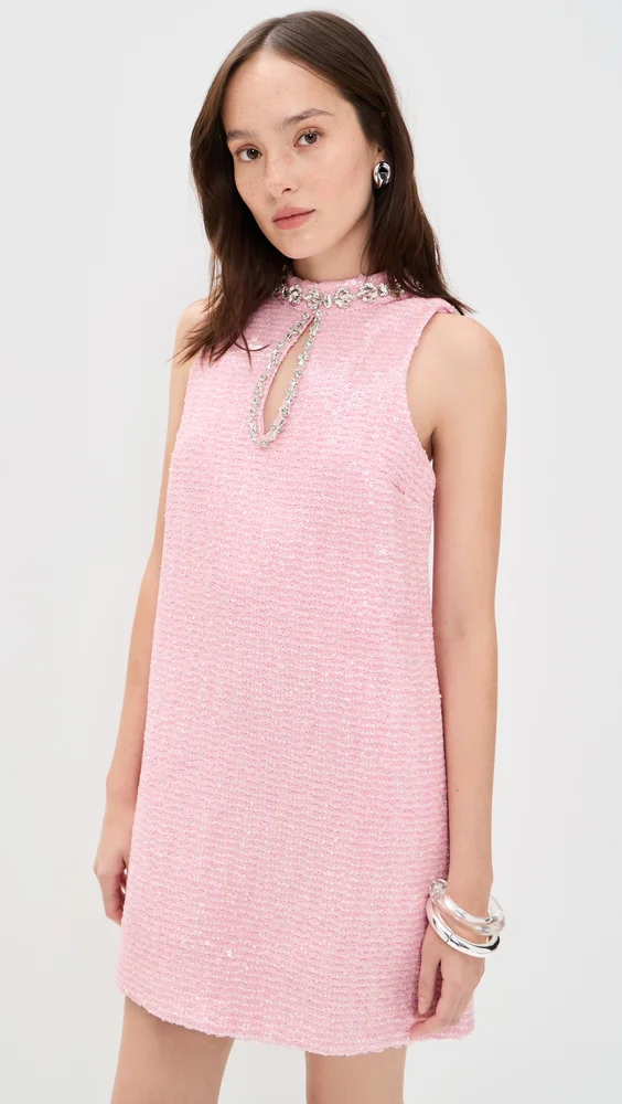Rhinestone Mini Tweed Dress