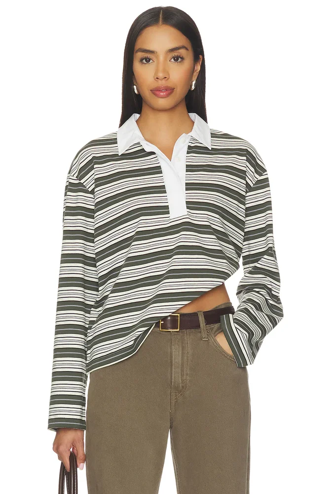 Kelly Stripe Polo Long Sleeve