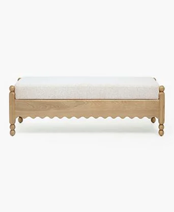 Thelma 55.9" Fabric Performance Basketweave Bench