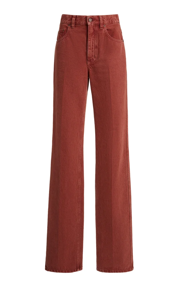 Rigid Garment-Dyed High-Rise Straight-Leg Jean
