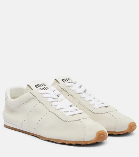 Plume suede sneakers (white)