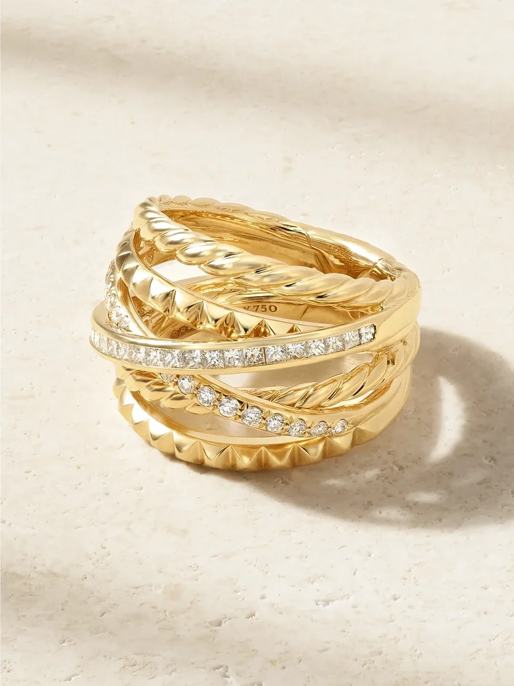 Crossover® Trio Six Row 18-karat gold diamond ring