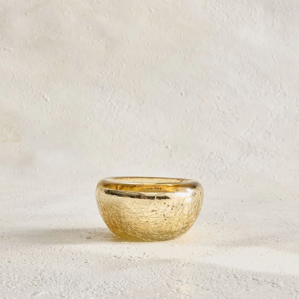 Shea Metallic Glass Tealight Candleholder