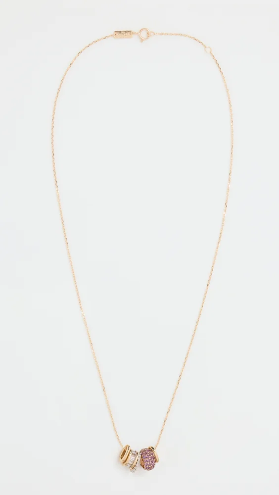 14k Yellow Gold Bead Party New Amethyst Rager Diamond Necklace