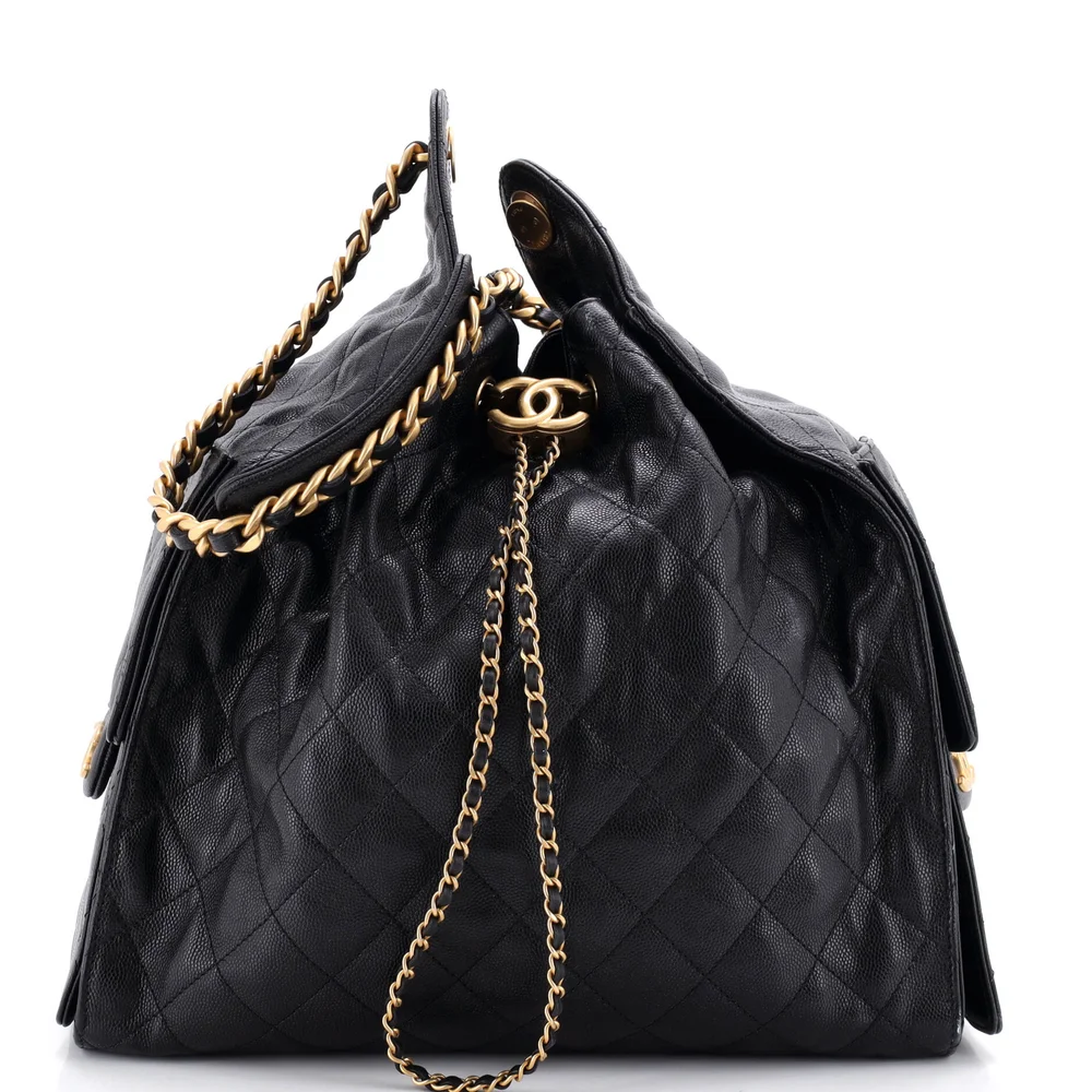 Pre-Owned 25 Hobo Bag Quilted Caviar Medium in Black, Gold Hardware