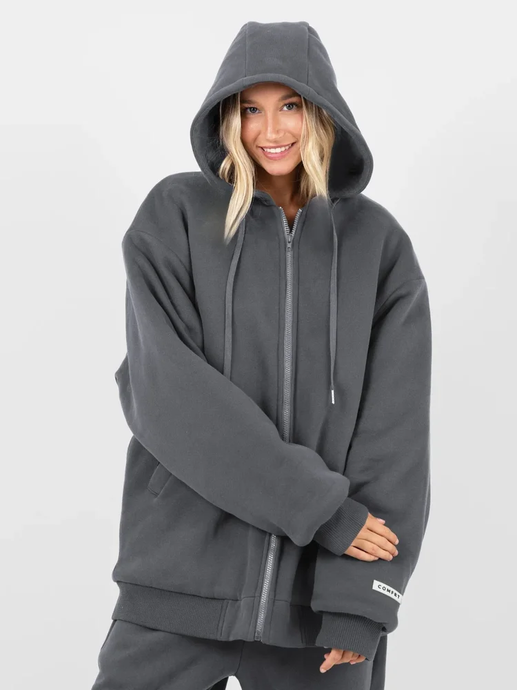 Weighted Hoodie in Steel Grey