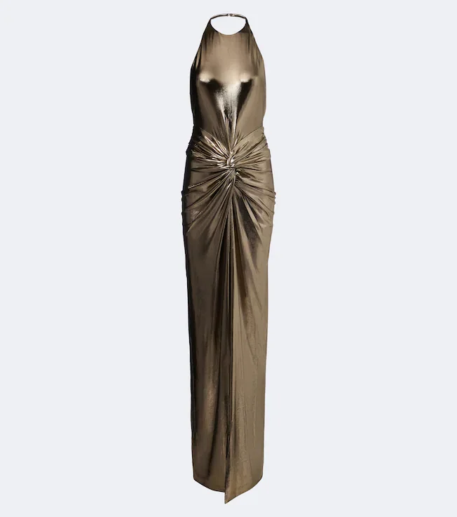 Anida gathered halterneck gown