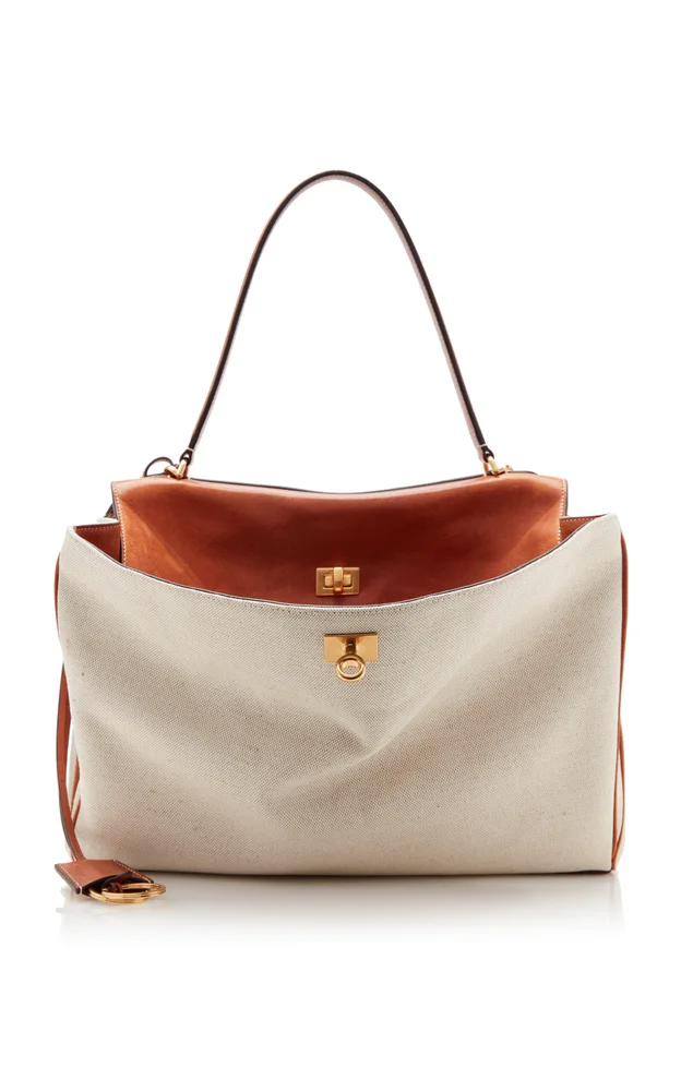 Rodeo Medium Canvas and Leather Top Handle Bag