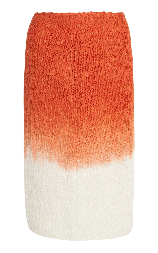 Lightweight Wool Silk Overdye Knit Midi Skirt