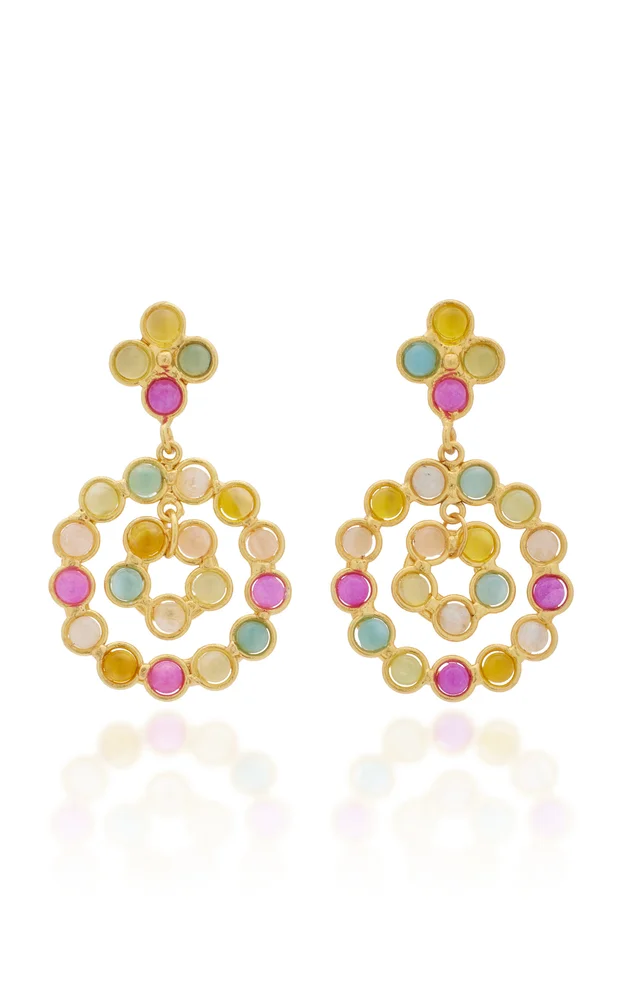 Flower Candies 22K Gold-Plated Multi-Stone Earrings