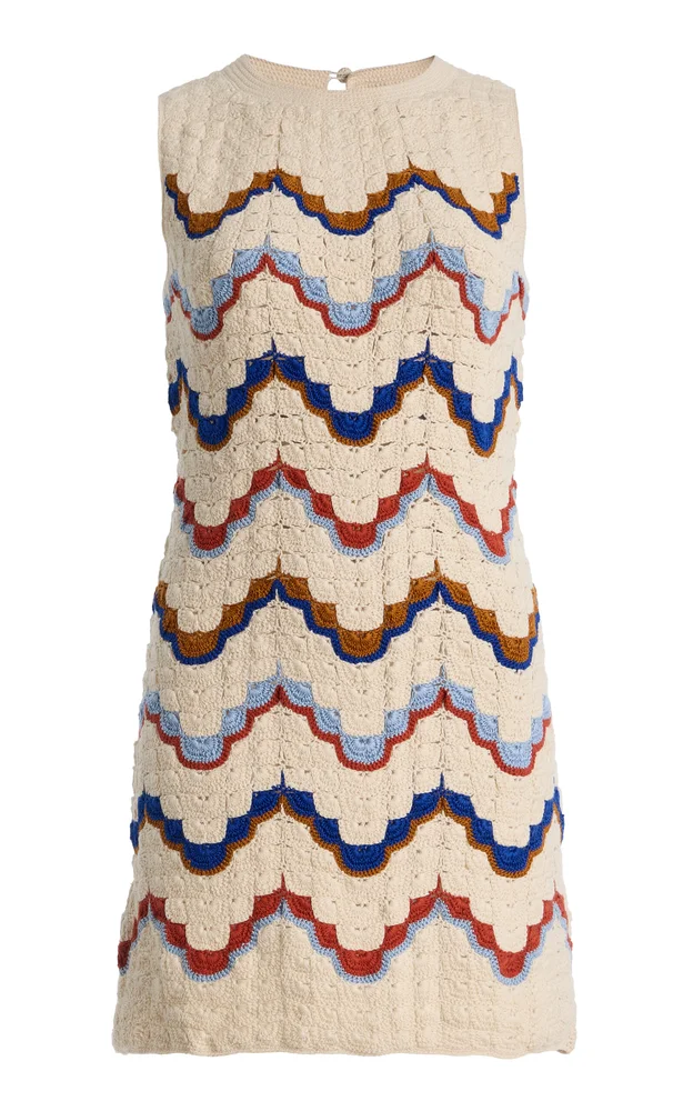 Alma Crocheted Cotton Mini Dress