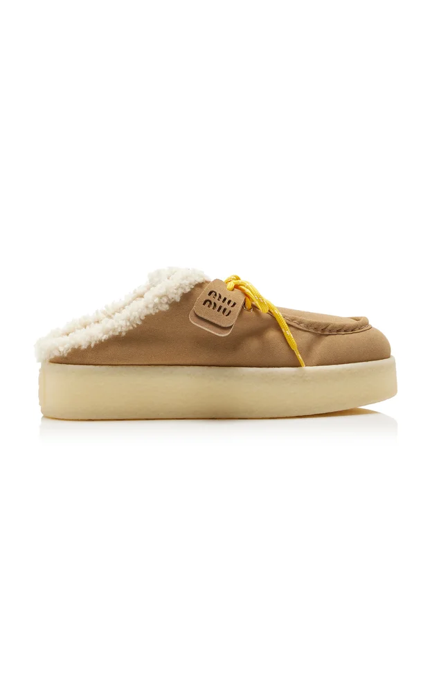 Sabot Shearling-Lined Suede Mules