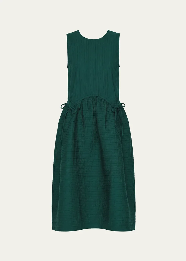 Roni Drawcord Sleeveless Midi Dress