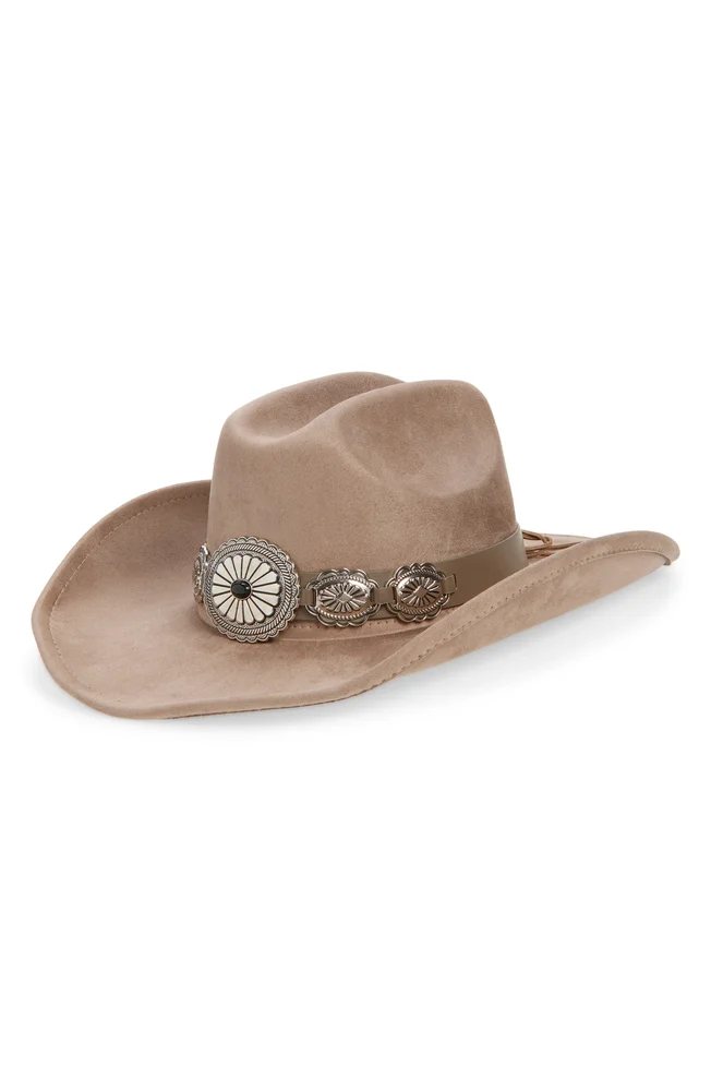 Western Cowboy Hat with Concho Leather Band