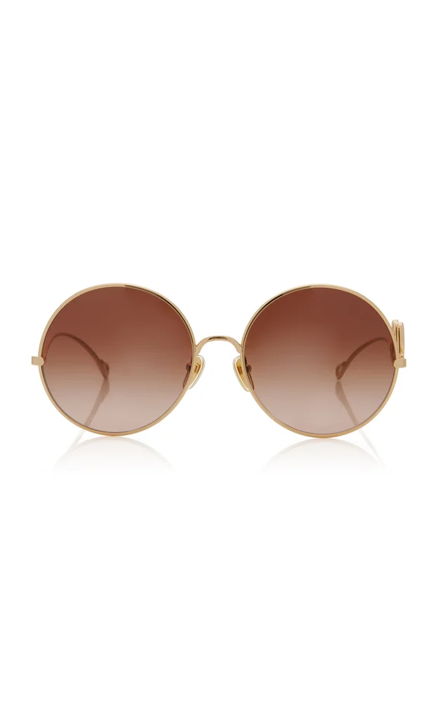 Iconic Round-Frame Metal Sunglasses