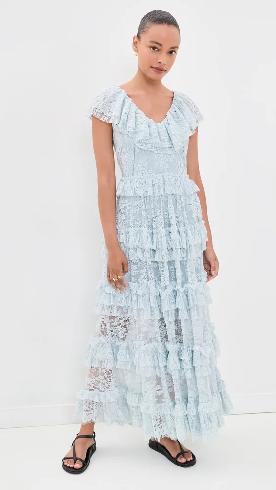Sharleen Lace V Neck Dress