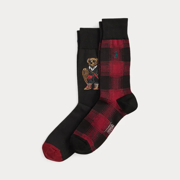 Polo Bear & Plaid Trouser Sock 2-Pack