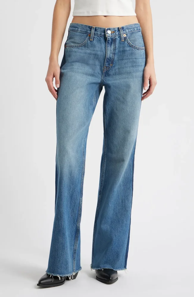 The Californian High Waist Raw Hem Flare Leg Jeans