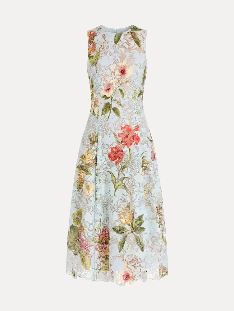 Dominican Mixed-Floral Guipure Dress