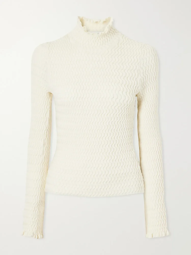 Juniper turtleneck cable-knit cotton-blend sweater