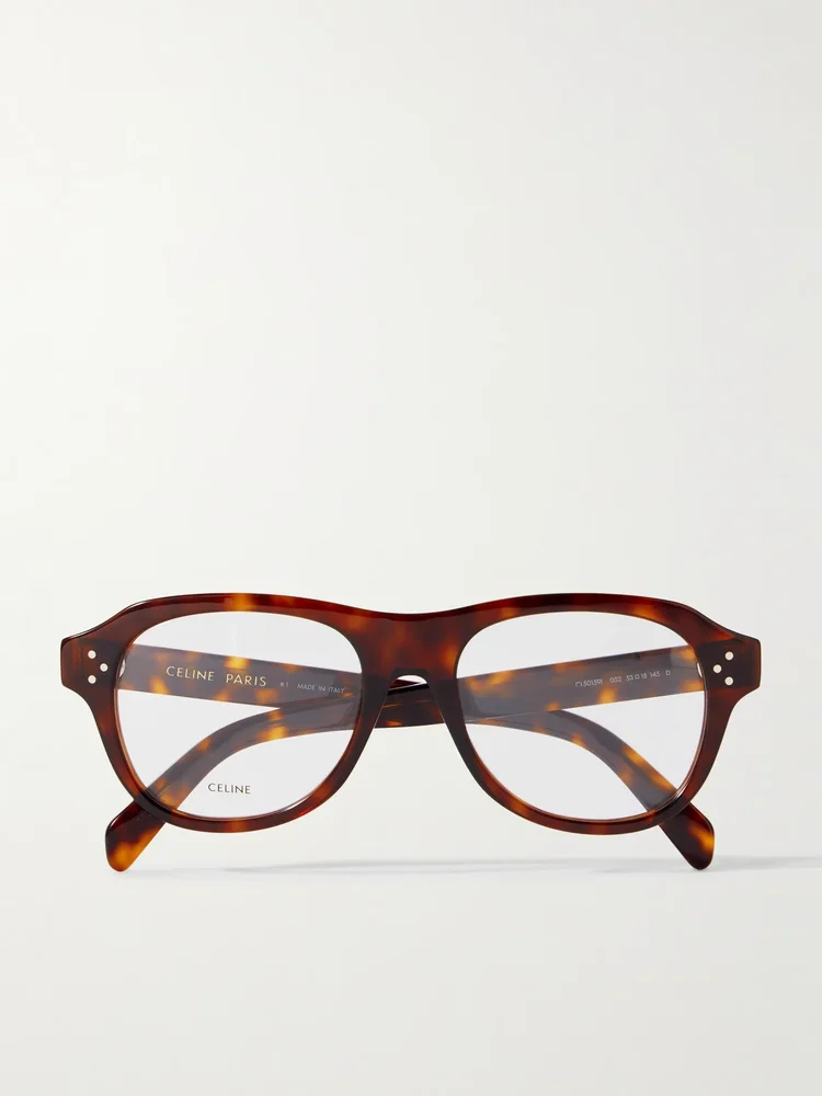 Aviator-style tortoiseshell acetate optical glasses