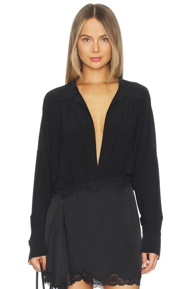 Super Oversized Boyfriend Nk Shirt Bodysuit
