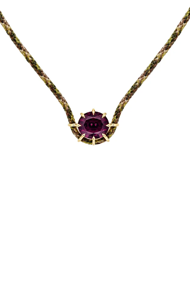 14K Yellow Gold Malaya Garnet Louise Play Necklace (5.79ct)