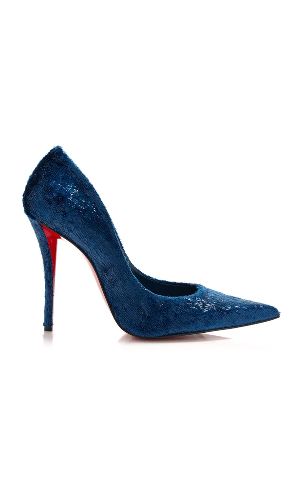 Exclusive Miss Z 100mm Velvet-Effect Leather Pumps