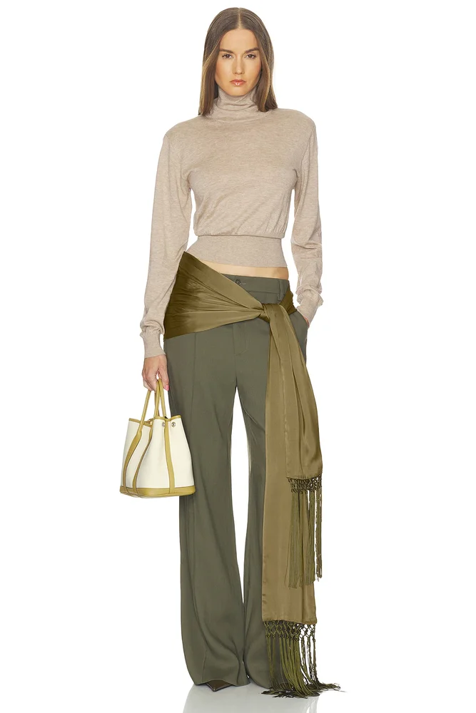 Satin Scarf Tie With Tassels