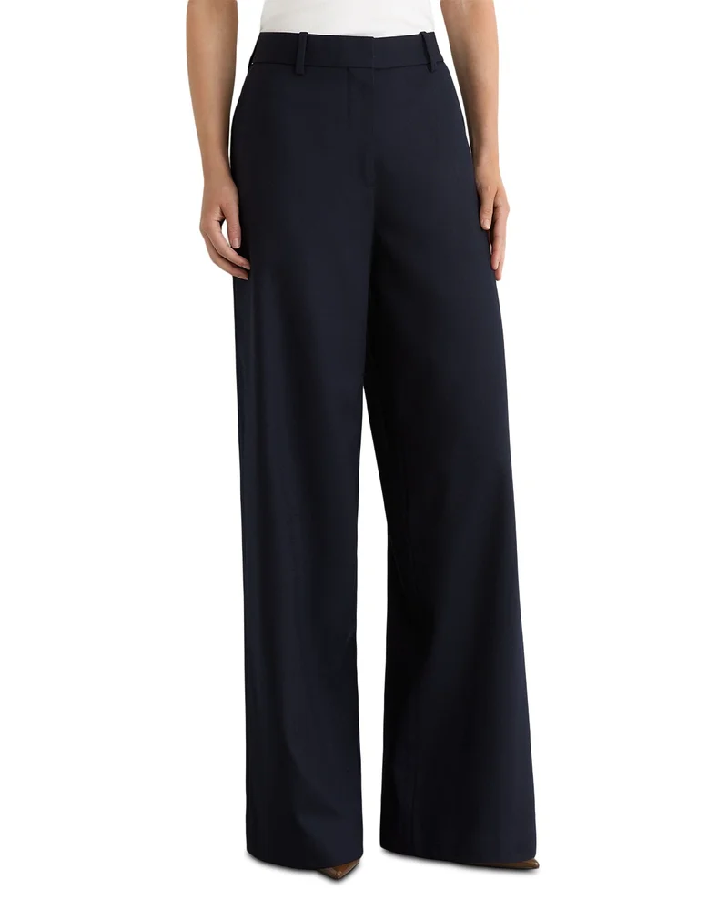 Solene Wool Blend Wide Leg Trousers