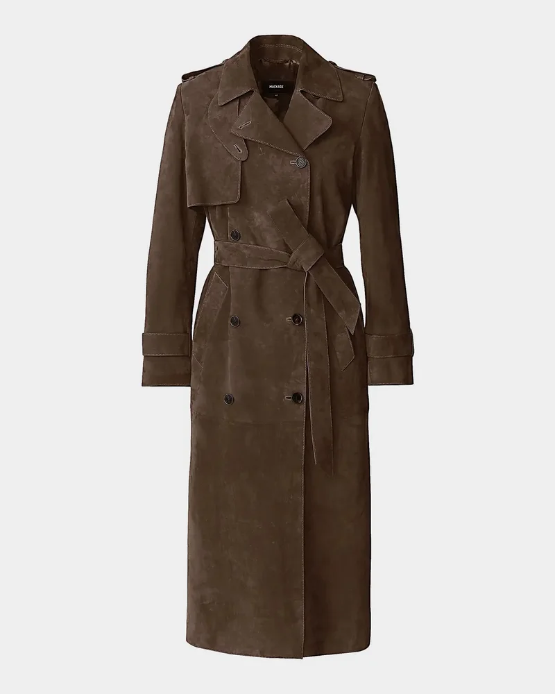 Gael Maxi Suede Trench Coat