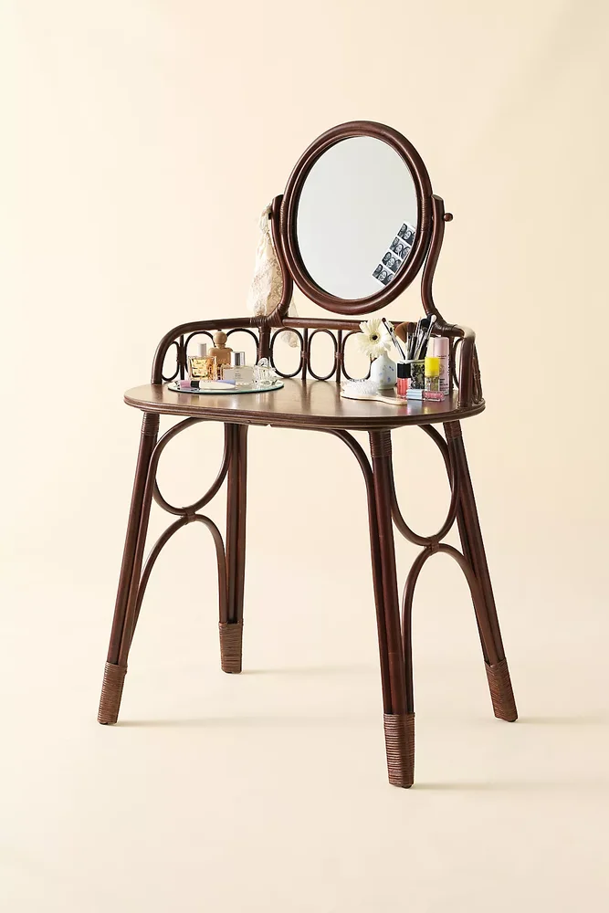 Caroline Rattan Mirror Vanity