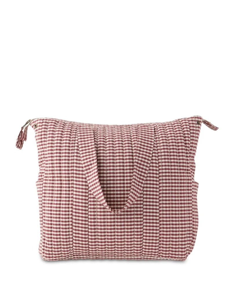 Gingham Convertible Cotton Diaper Bag