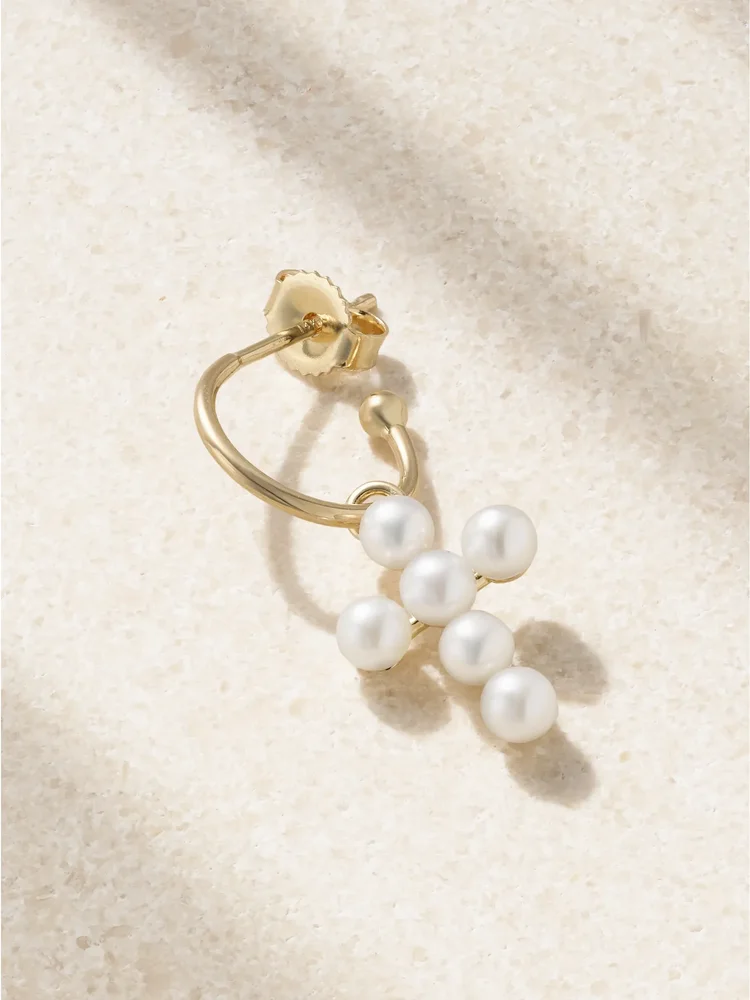 14-karat gold pearl single earring