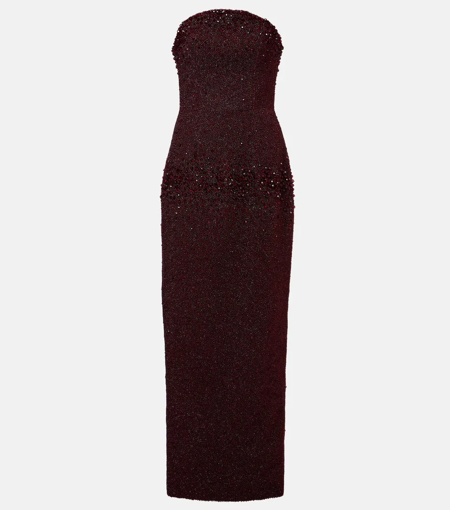 Tina embellished strapless gown