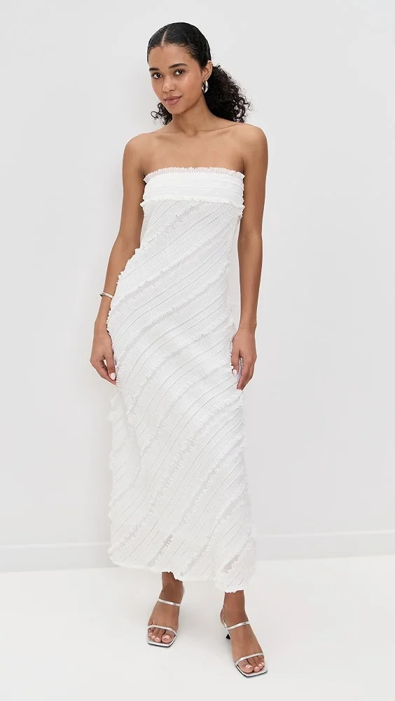 Strapless Ruffled Maxi Dress