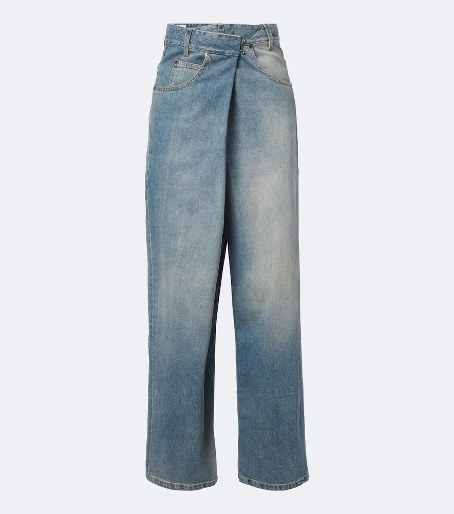 Faded wide-leg jeans