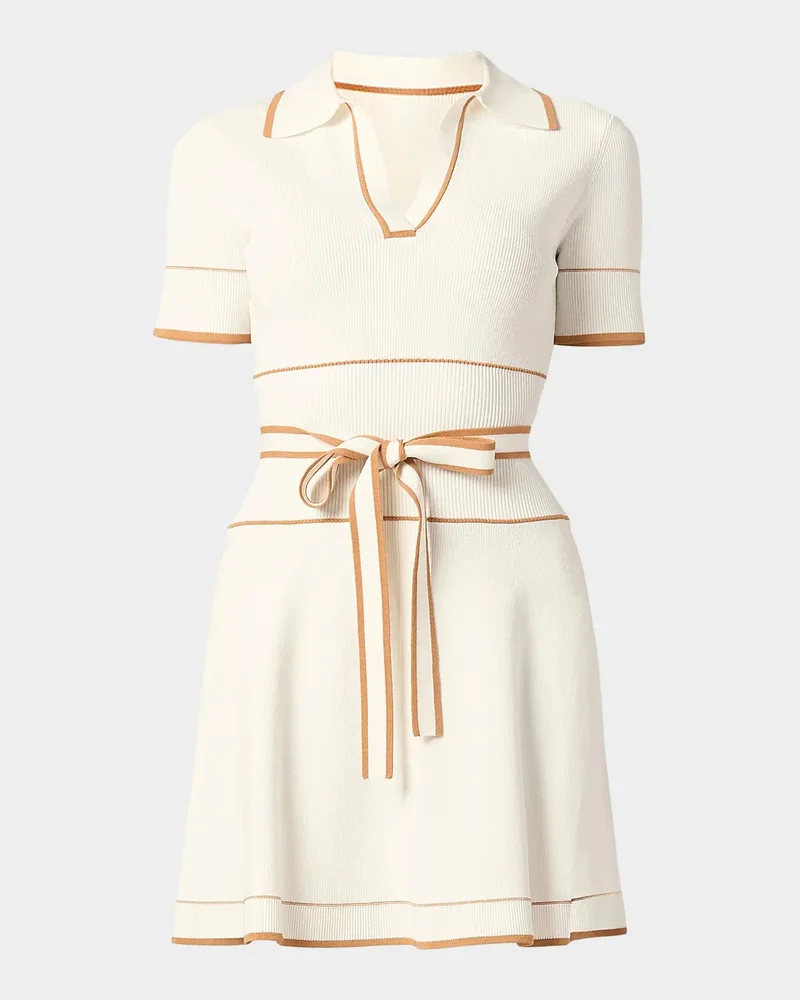 Maggie Tie-Waist Rib Knit Mini Dress