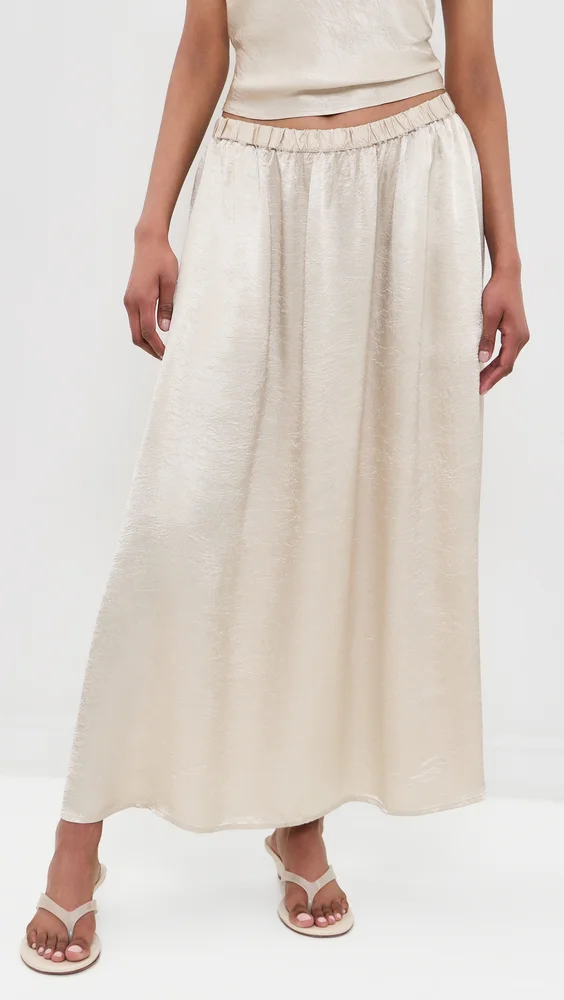Textured Satin Celeste Skirt