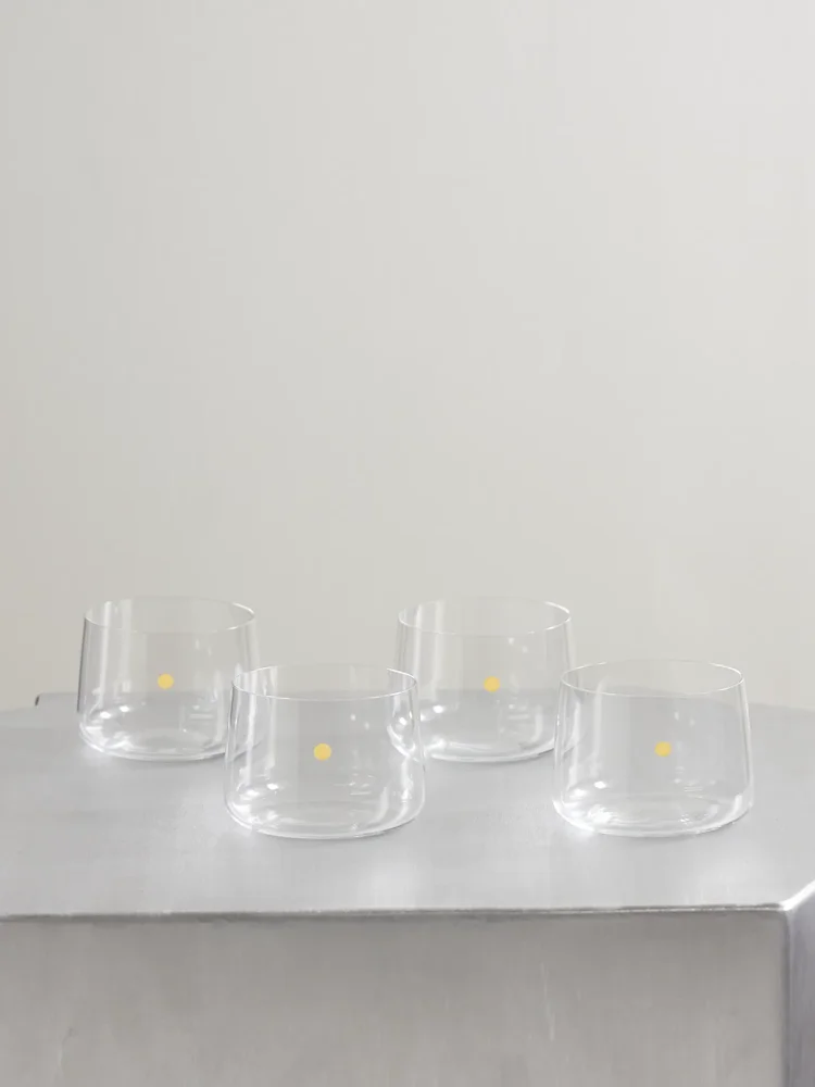 Set of four crystal glass tumblers