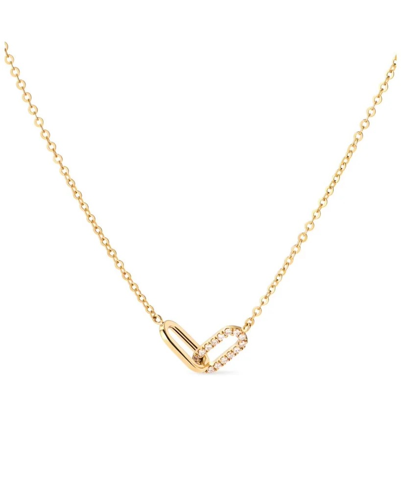 Solid Yellow Gold Lab Grown Diamond Link Necklace
