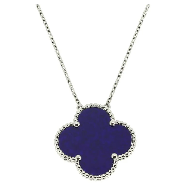 Magic Alhambra Blue Sevres Porcelain Necklace