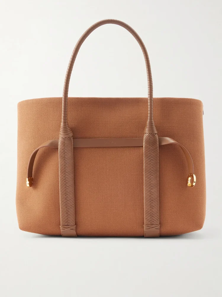 Ghiera large leather-trimmed canvas tote