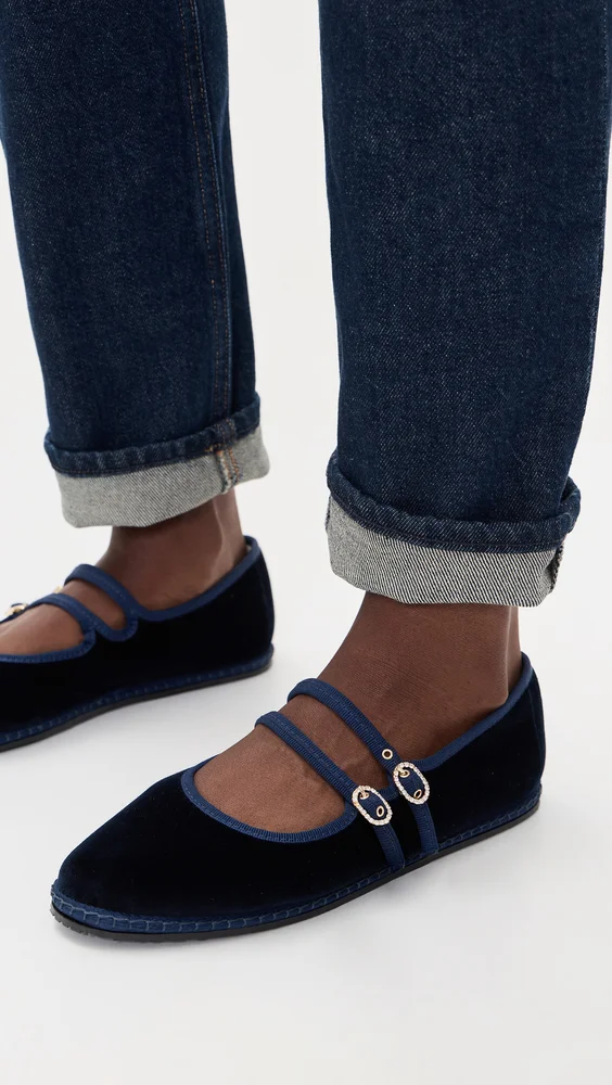 Audrey Velvet Flats