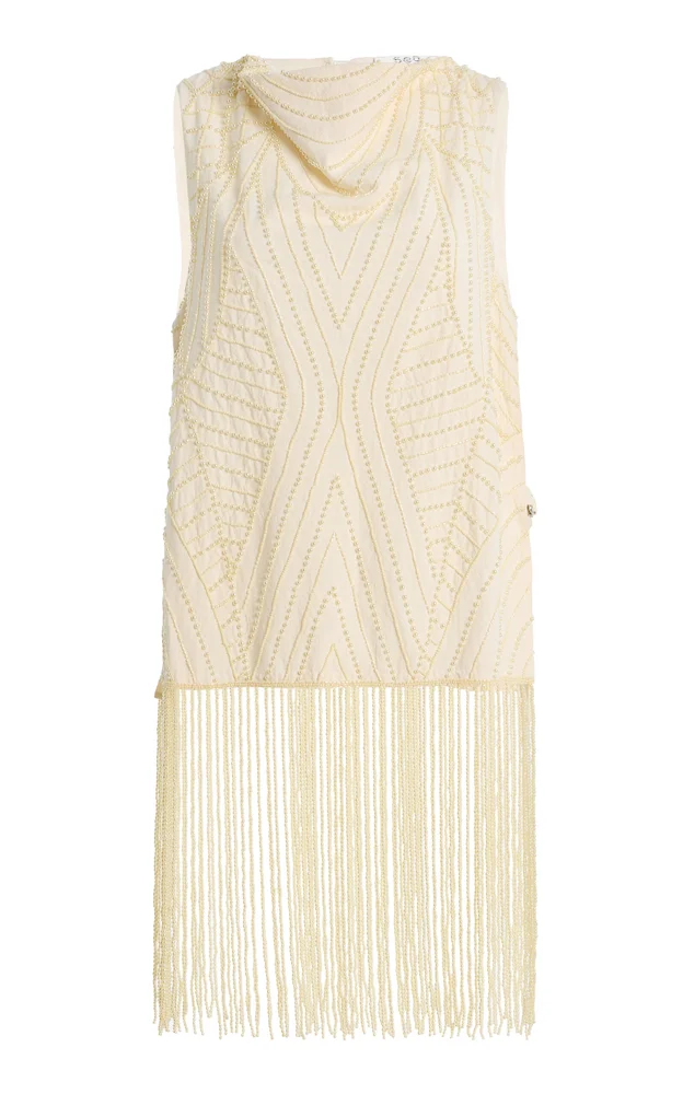 Carlotta Embellished Cotton-Blend Top