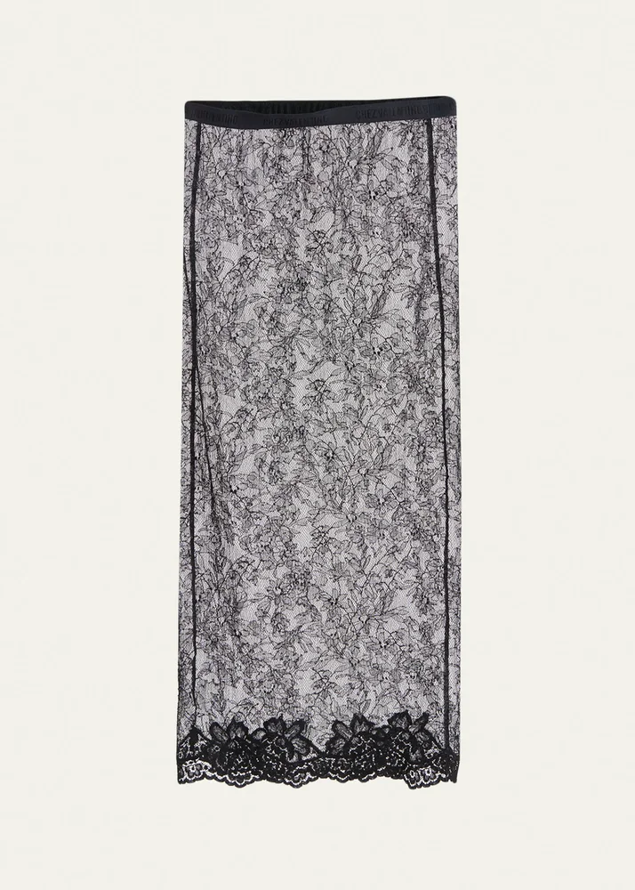 Lace Bodycon Midi-Skirt