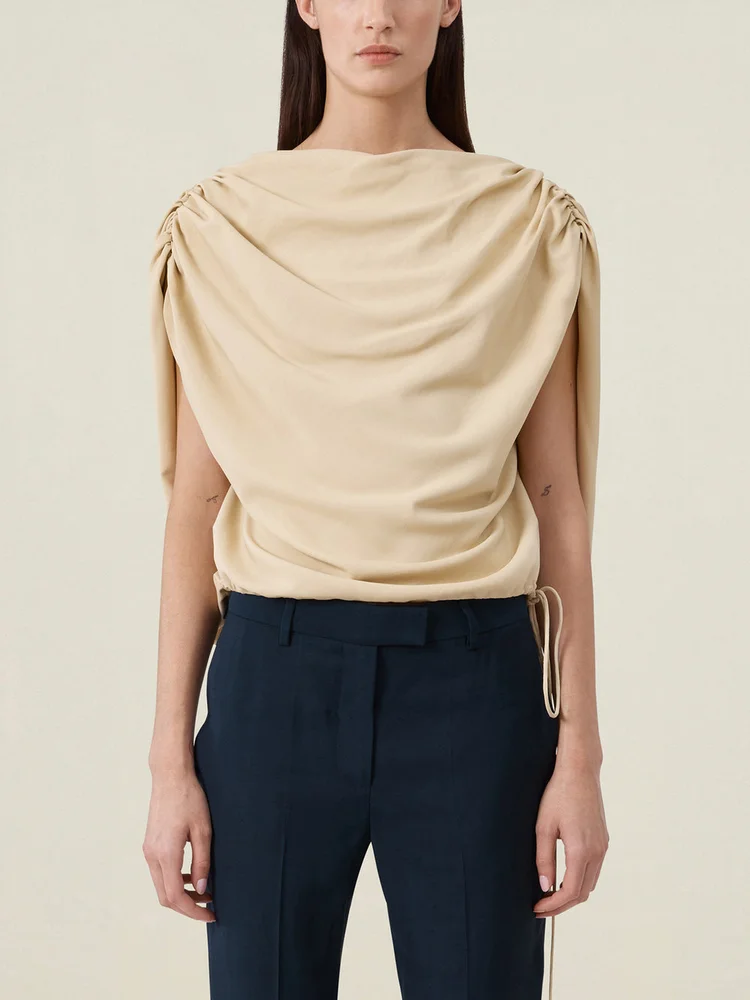 Draped Strapless Top