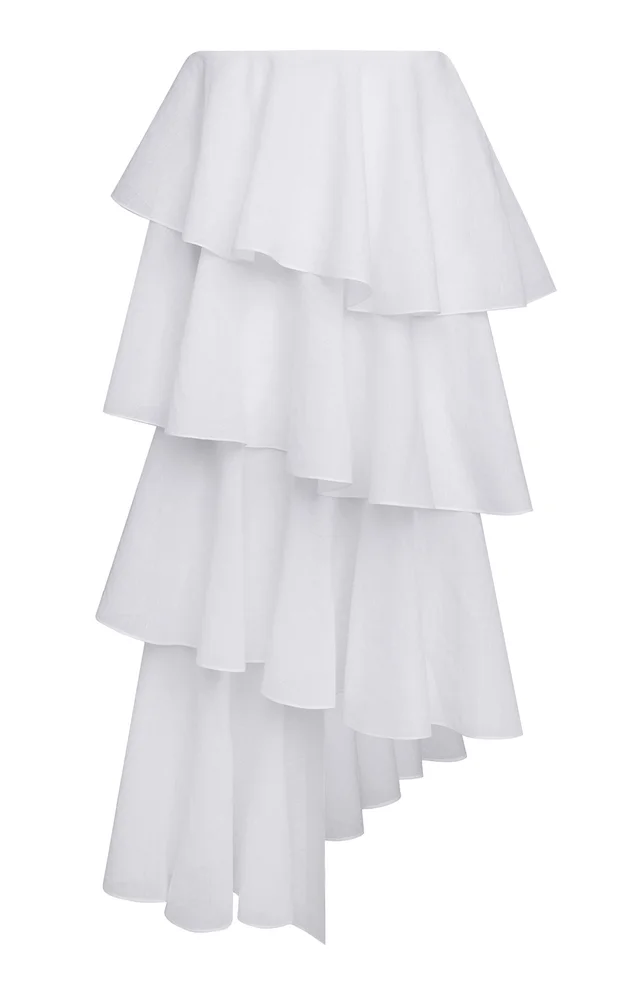 Spiral Cotton-Linen Skirt
